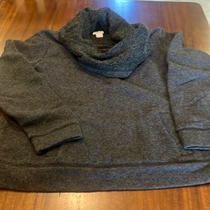 J. Crew Charcoal Gray Cowl Neck Sweater